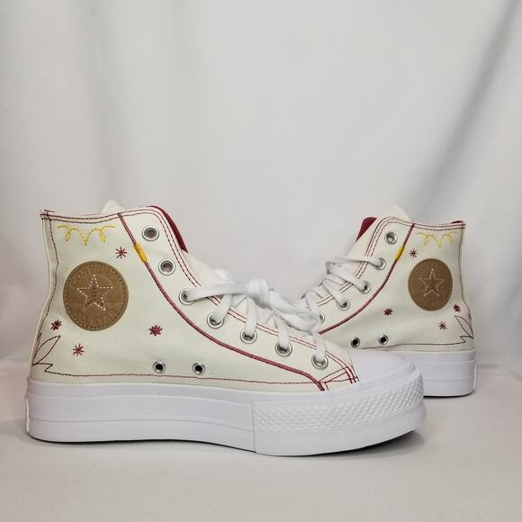 Converse Women's CTAS Lift Platform Western Stitch Size 9 Yellow A13395C NWT - Picture 3 of 8